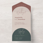 Invitation Tout En Un Mariage de typographie de l'arche moderne rouille (À l'intérieur)