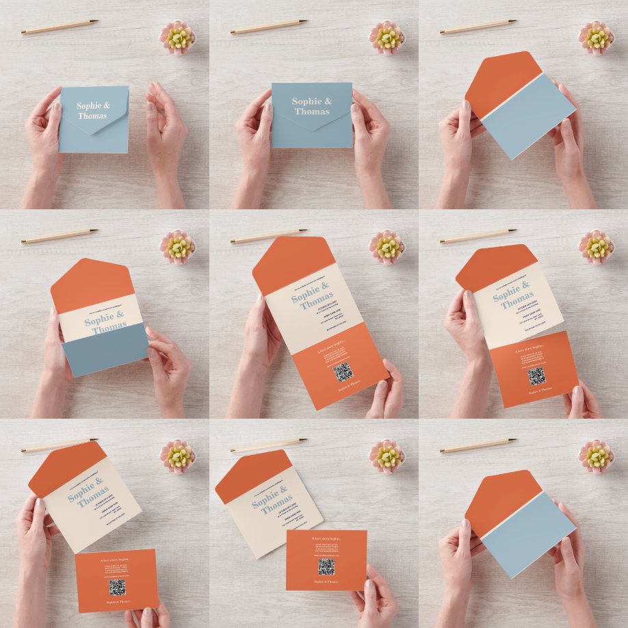 Invitation Tout En Un Mariage de typographie moderne Bold