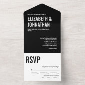 Invitation Tout En Un Mariage de typographie simple et minimale (À l'intérieur)