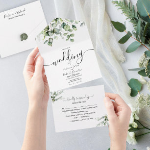 Invitation Tout En Un Mariage de verdure d'eucalyptus