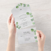 Invitation Tout En Un Mariage de verdure d'eucalyptus argenté (Déchirure)