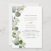 Invitation Tout en un Mariage de verdure Eucalyptus (Devant)