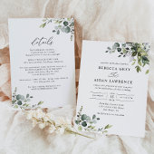 Invitation Tout en un Mariage de verdure Eucalyptus rustique