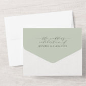 Invitation Tout En Un Mariage de verdure simple Eucalyptus (Verso)