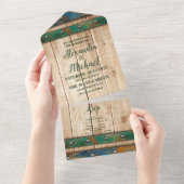 Invitation Tout En Un Mariage de vignoble chic moderne (Déchirure)