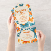 Invitation Tout En Un Mariage Décontracté Bohemian Retro (Déchirure)