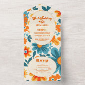 Invitation Tout En Un Mariage Décontracté Bohemian Retro (À l'intérieur)