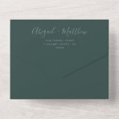 Invitation Tout En Un Mariage d'écriture simple Emerald Green (Verso)