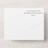 Invitation Tout En Un Mariage d'élégance moderne noir et blanc rouge (Verso)