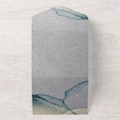 Invitation Tout En Un Mariage d'encre d'alcool d'argent Turquoise (Dehors)