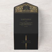 Invitation Tout En Un Mariage d'épée médiévale noire (Dehors)