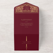 Invitation Tout En Un Mariage d'épée médiévale rouge (Dehors)