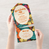 Invitation Tout En Un Mariage des années 70 (Déchirure)