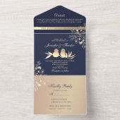 Invitation Tout En Un Mariage des Oiseaux (À l'intérieur)