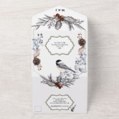 Invitation Tout En Un Mariage des oiseaux de forêt brune grise et touffu (Dehors)