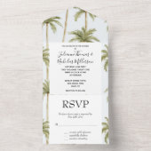 Invitation Tout En Un Mariage des palmiers tropicaux (À l'intérieur)