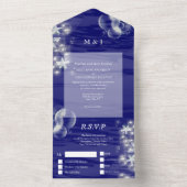 Invitation Tout En Un Mariage d'été à la plage d'étoile bleue (À l'intérieur)