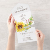 Invitation Tout En Un Mariage d'été des tournesols Boho (Déchirure)