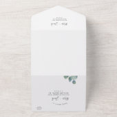 Invitation Tout En Un Mariage d'été Eucalyptus de verdure rustique. (Dehors)