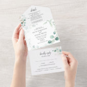 Invitation Tout En Un Mariage d'été Eucalyptus de verdure rustique (Déchirure)
