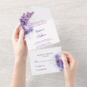 Invitation Tout En Un Mariage d'été Lilac Whisper Spring (Déchirure)