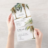 Invitation Tout En Un Mariage d'été tropical sur la plage (Déchirure)
