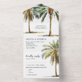 Invitation Tout En Un Mariage d'été tropical sur la plage (À l'intérieur)
