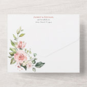 Invitation Tout En Un Mariage d'Eucalyptus rose Peach Cuivre (Verso)