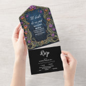 Invitation Tout En Un Mariage d'Halloween gothique Art nouveau (Déchirure)