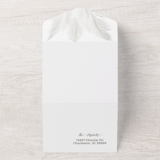 Invitation Tout En Un Mariage d'herbe Boho Pampas (Dehors)