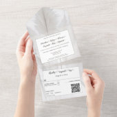 Invitation Tout En Un Mariage d'herbe Boho Pampas (Déchirure)