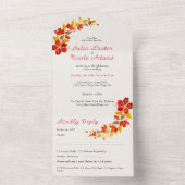 Invitation Tout En Un Mariage d'hibiscus tropicaux d'Orange brulé (À l'intérieur)