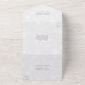 Invitation Tout En Un Mariage d'hiver au flocon de neige et ruban rouge  (Dehors)