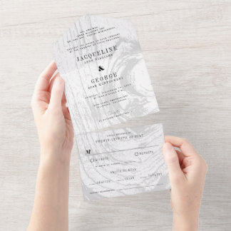 Invitation Tout En Un Mariage d'hiver classique moderne rustique avec mo