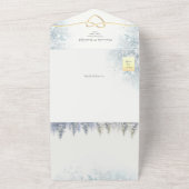 Invitation Tout En Un Mariage d'hiver dans la forêt rustique (Dehors)