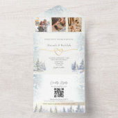 Invitation Tout En Un Mariage d'hiver dans la forêt rustique (À l'intérieur)