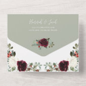 Invitation Tout En Un Mariage d'hiver de Noël élégant (Verso)