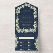 Invitation Tout En Un Mariage d'hiver de Snowberry+Eucalyptus (À l'intérieur)