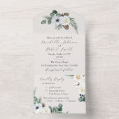 Invitation Tout En Un Mariage d'hiver floral rustique (À l'intérieur)