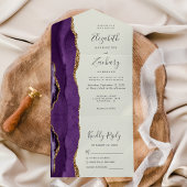 Invitation Tout En Un Mariage d'ivoire d'agate d'or violet
