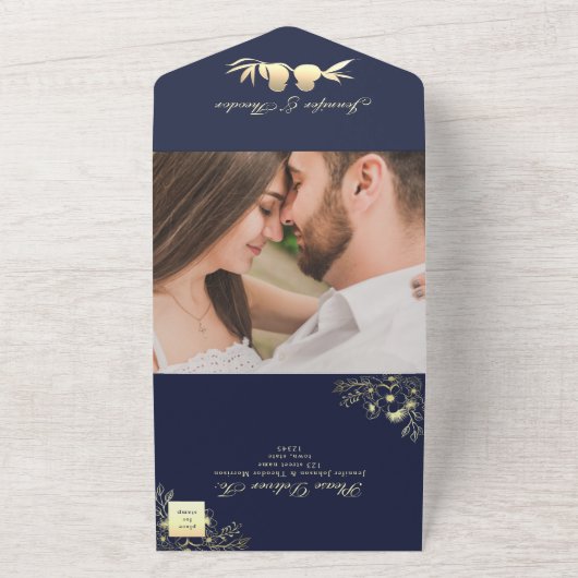 Invitation Tout En Un Mariage d'oiseaux (Dehors)