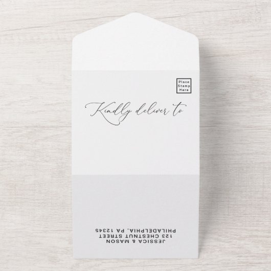 Invitation Tout En Un Mariage d'olivier rustique (Dehors)