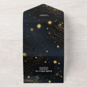 Invitation Tout En Un Mariage d'or céleste Crescent Moon (Dehors)