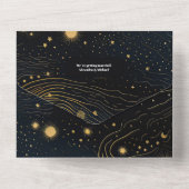 Invitation Tout En Un Mariage d'or céleste Crescent Moon (Verso)