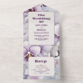 Invitation Tout En Un Mariage d'orchidée pourpre (À l'intérieur)