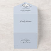 Invitation Tout En Un Mariage Dove Bleu & Blanc Joli Fleurs (Dehors)