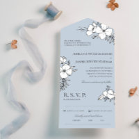 Mariage Dove Bleu & Blanc Joli Fleurs