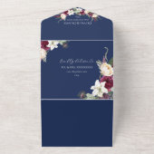 Invitation Tout En Un Mariage du code qr de la marine bourguignonne (Dehors)