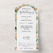Invitation Tout En Un Mariage du désert floral de Cactus (À l'intérieur)