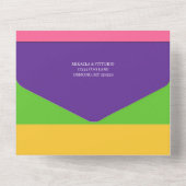 Invitation Tout En Un Mariage du drapeau sapphérique lesbienne (Verso)